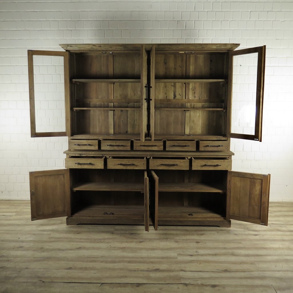Vitrine Bücherschrank Teakholz 2,12 m