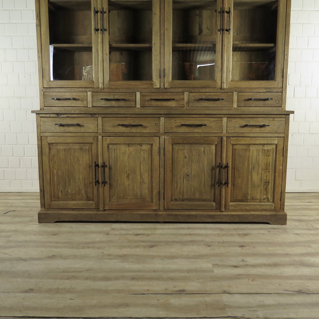 Vitrine Bücherschrank Teakholz 2,12 m