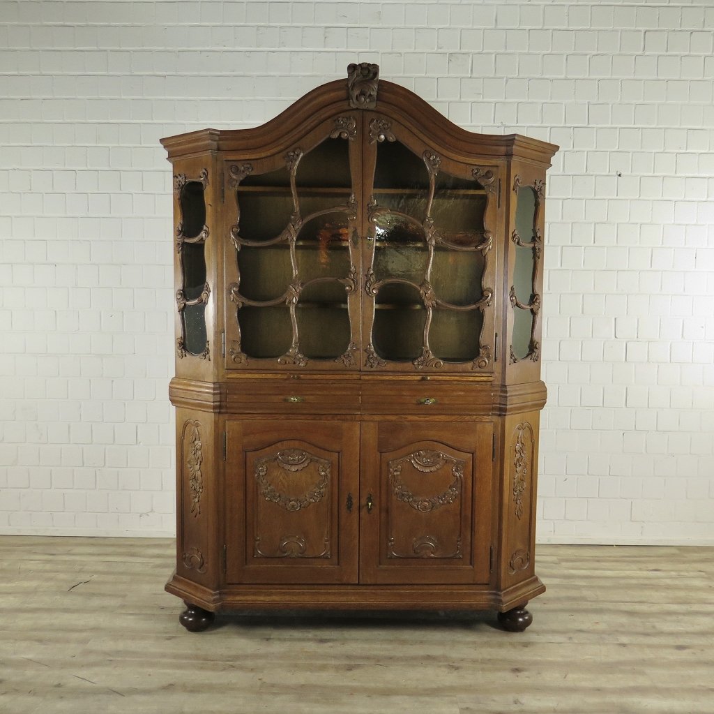 Vitrine Schrank Neubarock Eiche 1,64 m