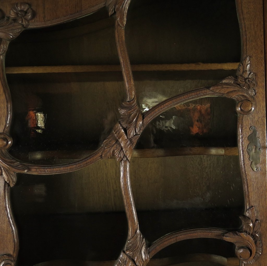 Vitrine Schrank Neubarock Eiche 1,64 m