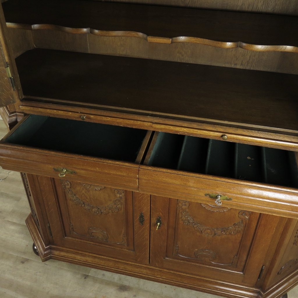 Vitrine Schrank Neubarock Eiche 1,64 m