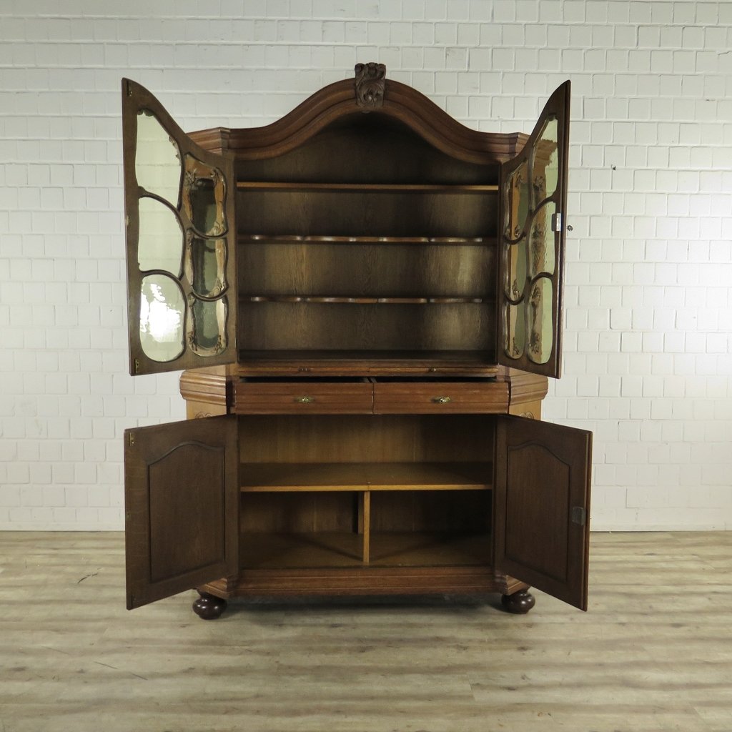 Vitrine Schrank Neubarock Eiche 1,64 m