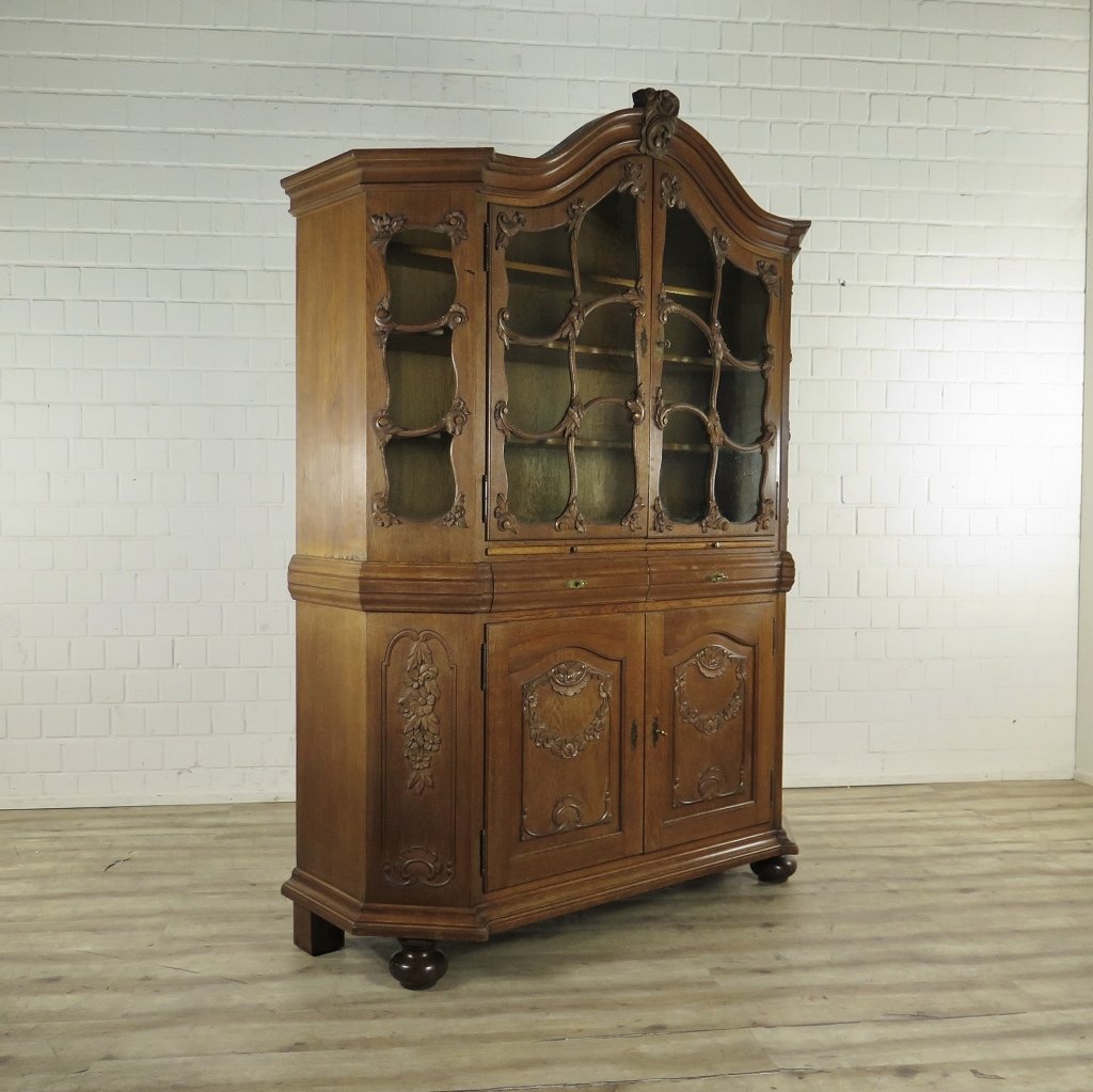 Vitrine Schrank Neubarock Eiche 1,64 m