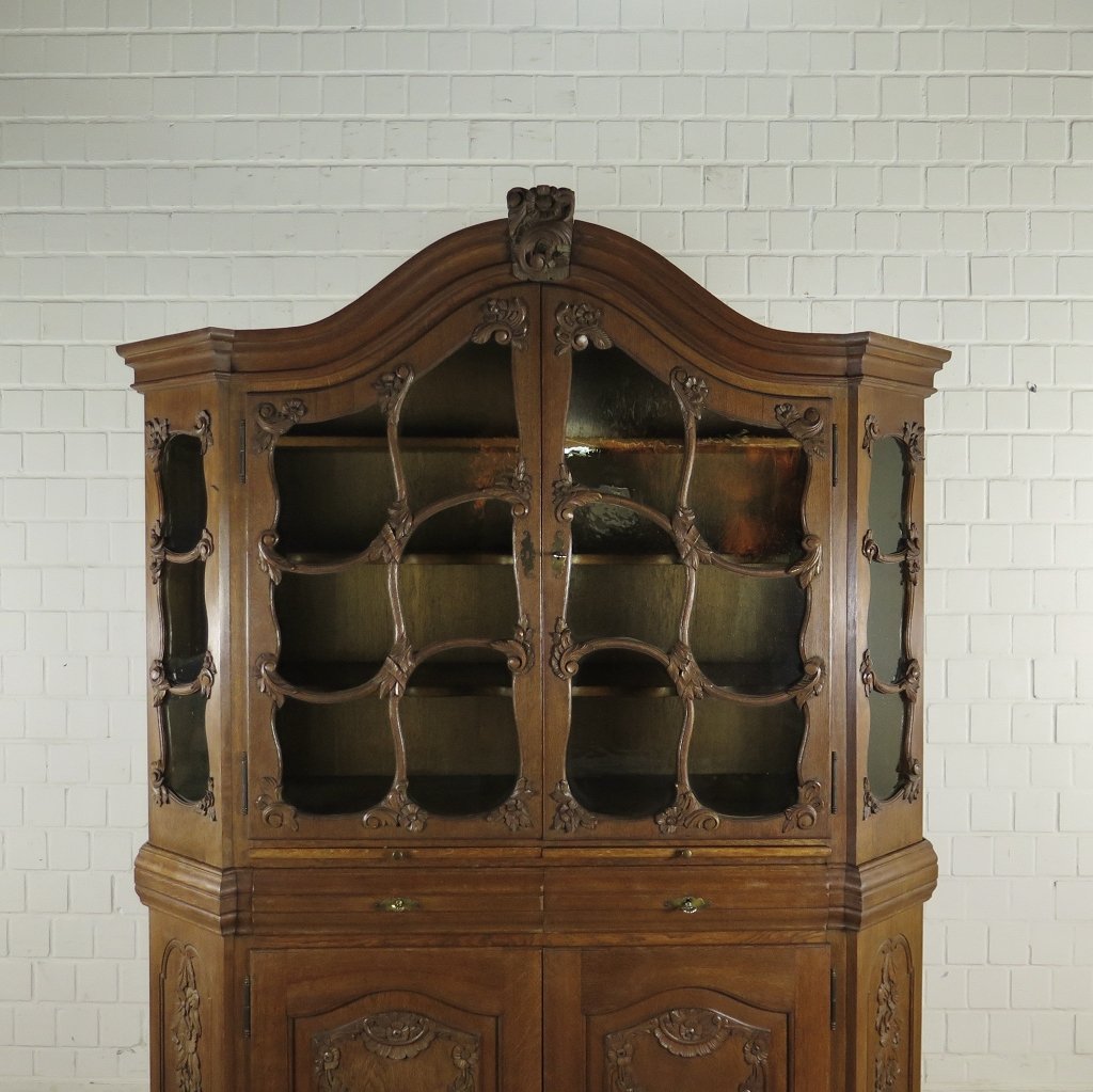 Vitrine Schrank Neubarock Eiche 1,64 m