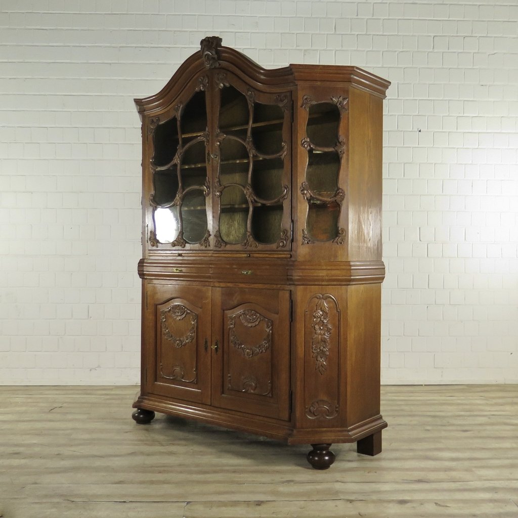 Vitrine Schrank Neubarock Eiche 1,64 m