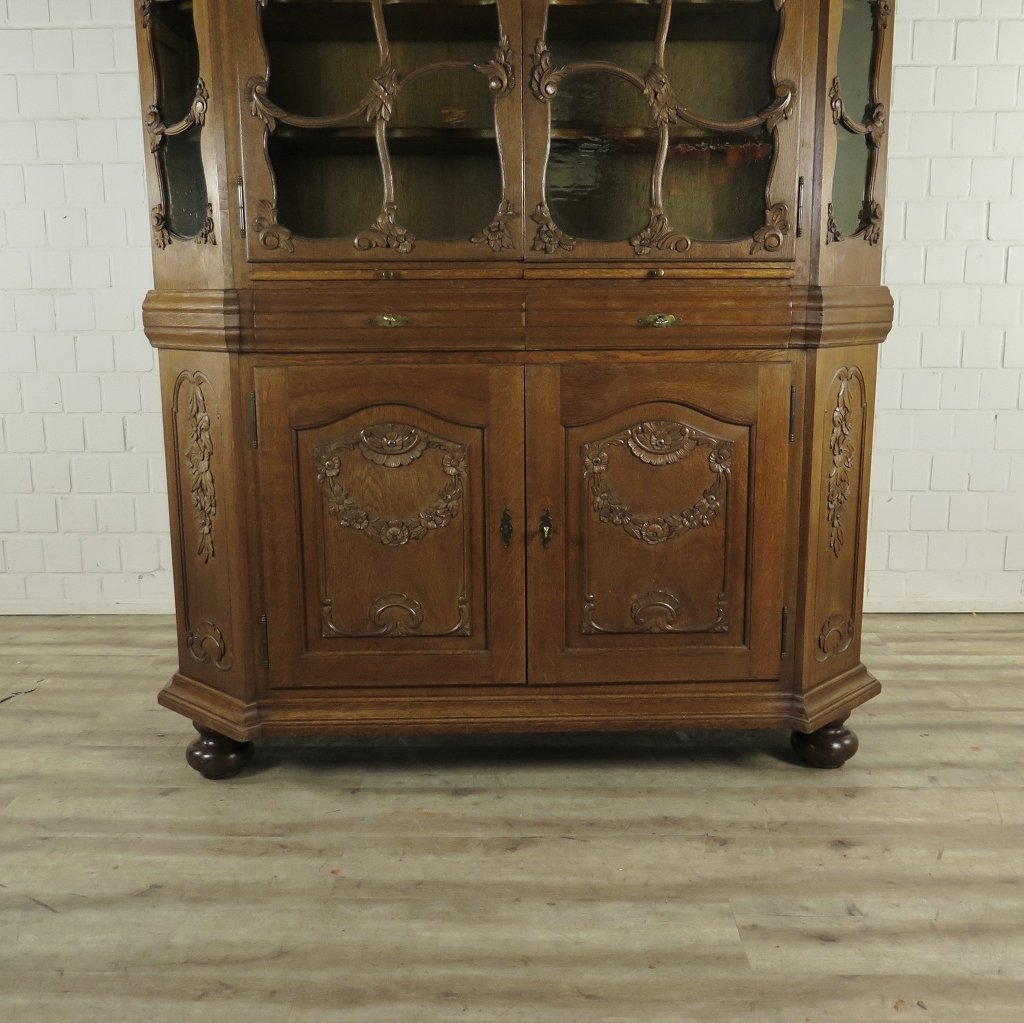 Vitrine Schrank Neubarock Eiche 1,64 m