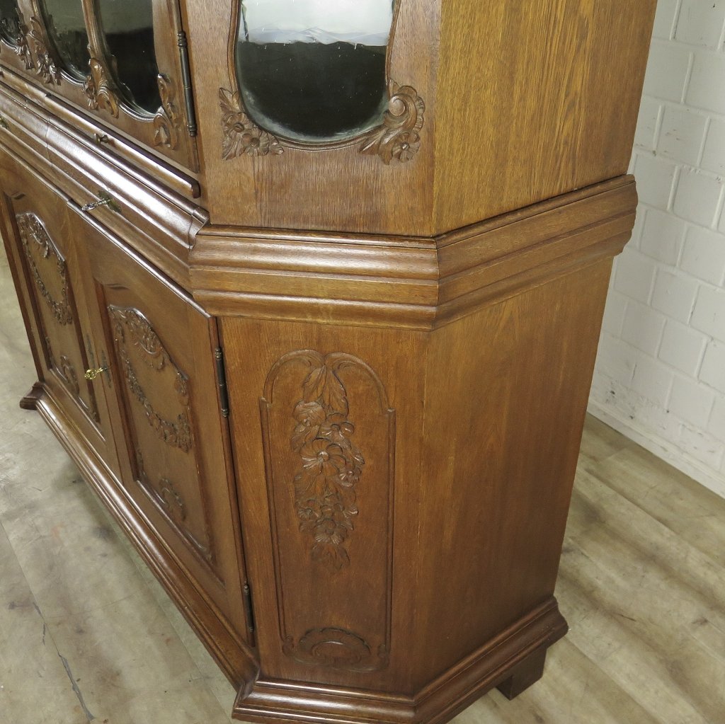 Vitrine Schrank Neubarock Eiche 1,64 m