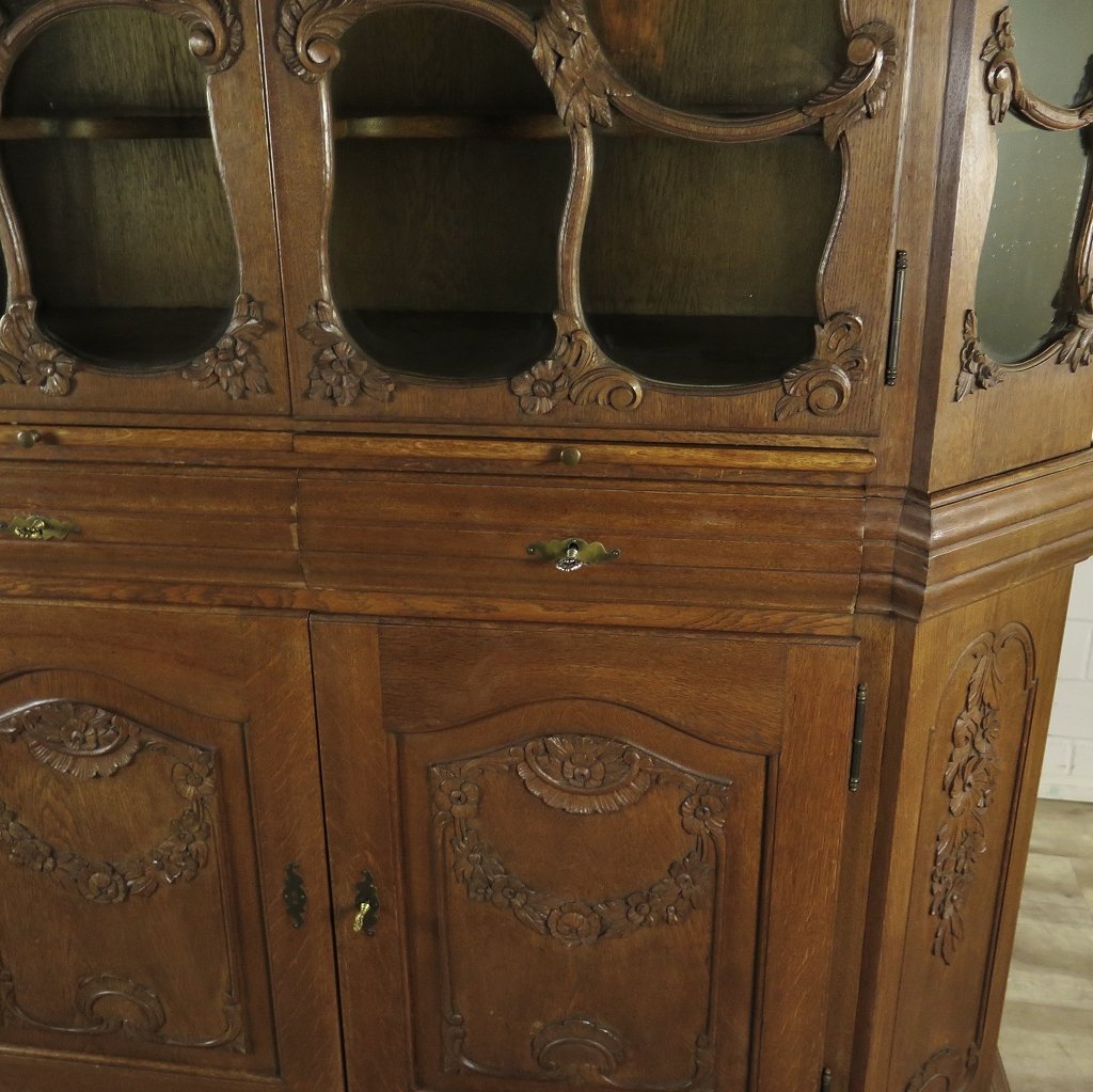 Vitrine Schrank Neubarock Eiche 1,64 m
