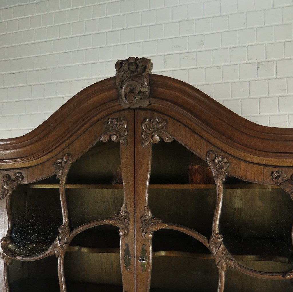 Vitrine Schrank Neubarock Eiche 1,64 m