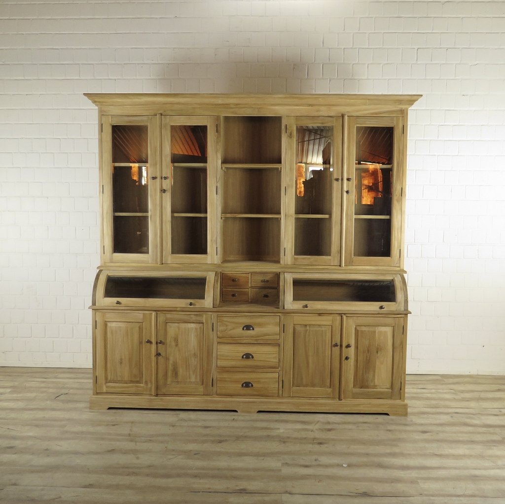 Buffetschrank Vitrine 2,40 m Teakholz