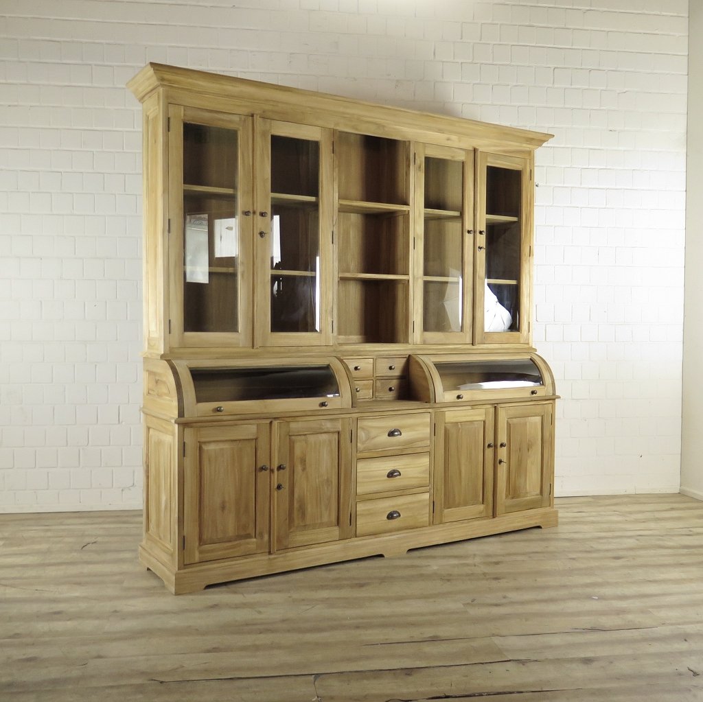 Buffetschrank Vitrine 2,40 m Teakholz