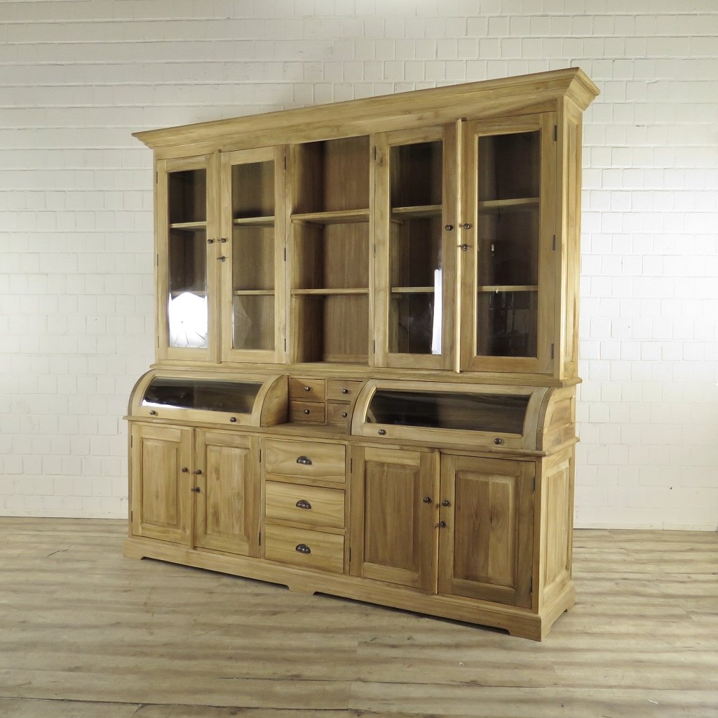 Buffetschrank Vitrine 2,40 m Teakholz