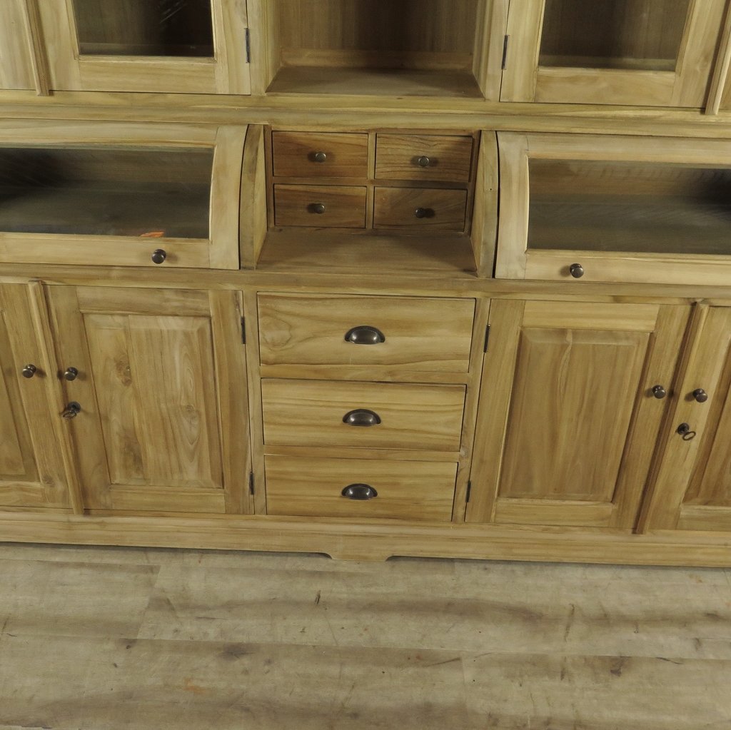 Buffetschrank Vitrine 2,40 m Teakholz