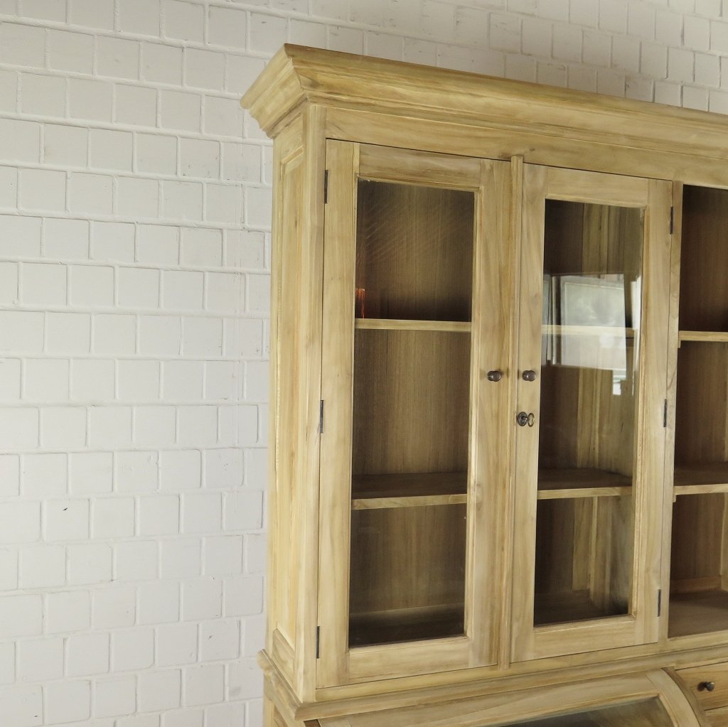 Buffetschrank Vitrine 2,40 m Teakholz