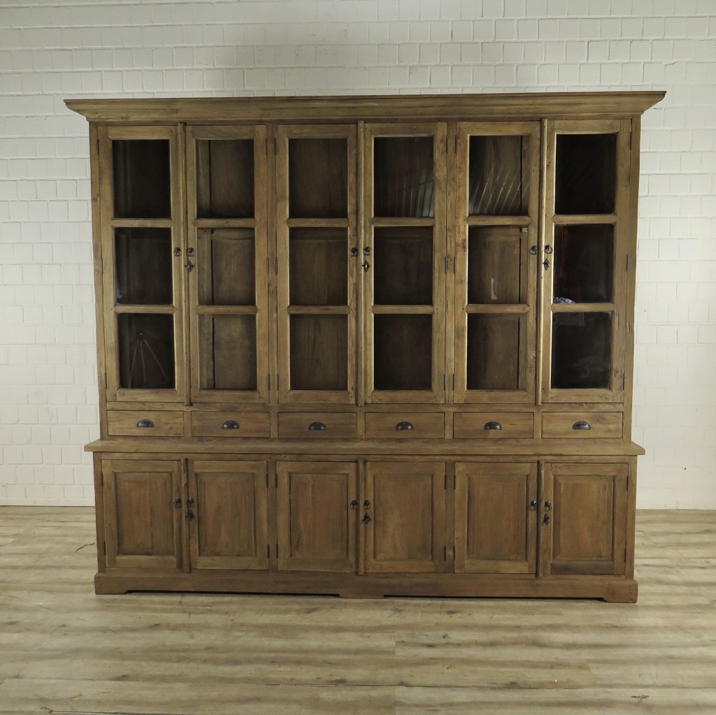 Vitrine Bücherschrank Teakholz 2,61 m