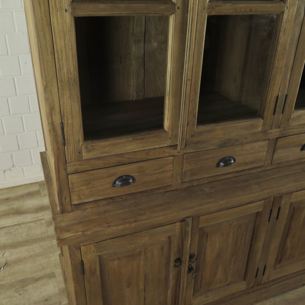 Vitrine Bücherschrank Teakholz 2,61 m