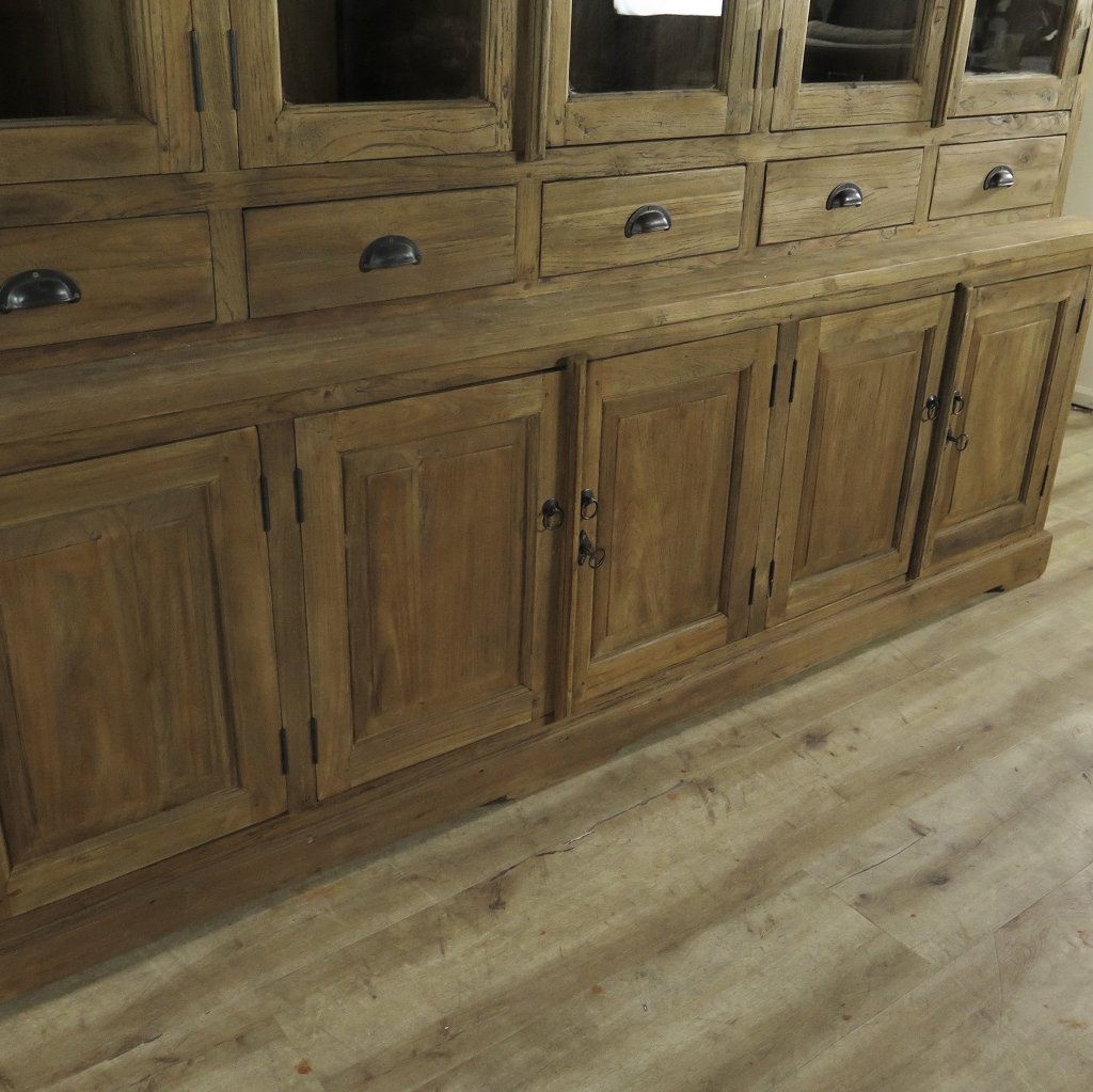 Vitrine Bücherschrank Teakholz 2,61 m