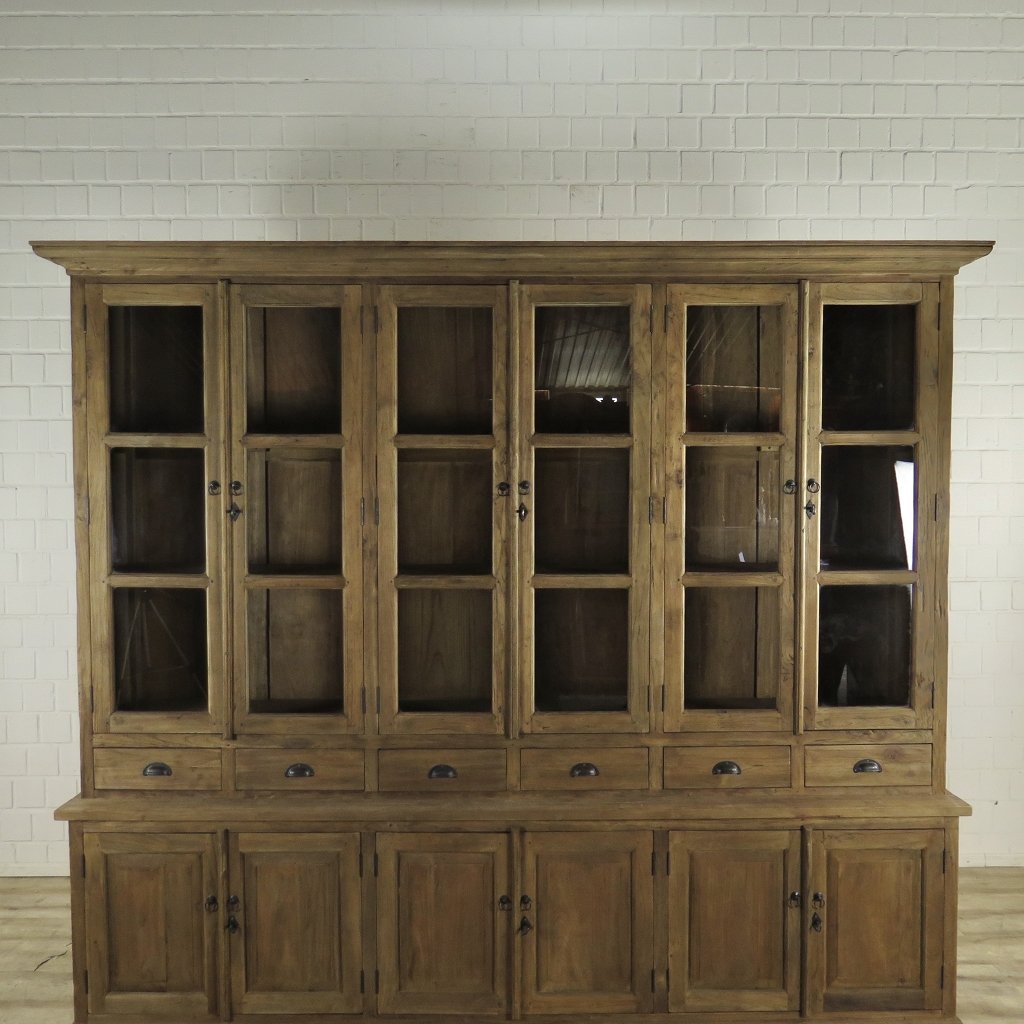 Vitrine Bücherschrank Teakholz 2,61 m