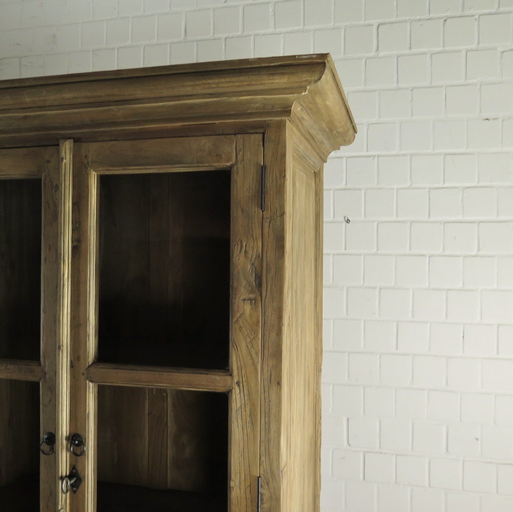 Vitrine Bücherschrank Teakholz 2,61 m