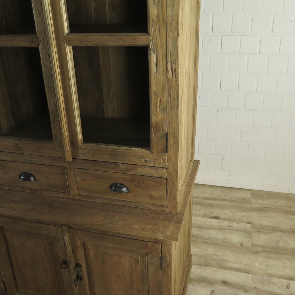 Vitrine Bücherschrank Teakholz 2,61 m