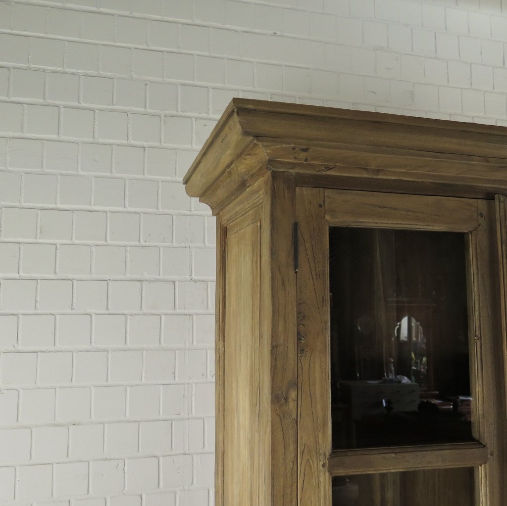 Vitrine Bücherschrank Teakholz 2,61 m