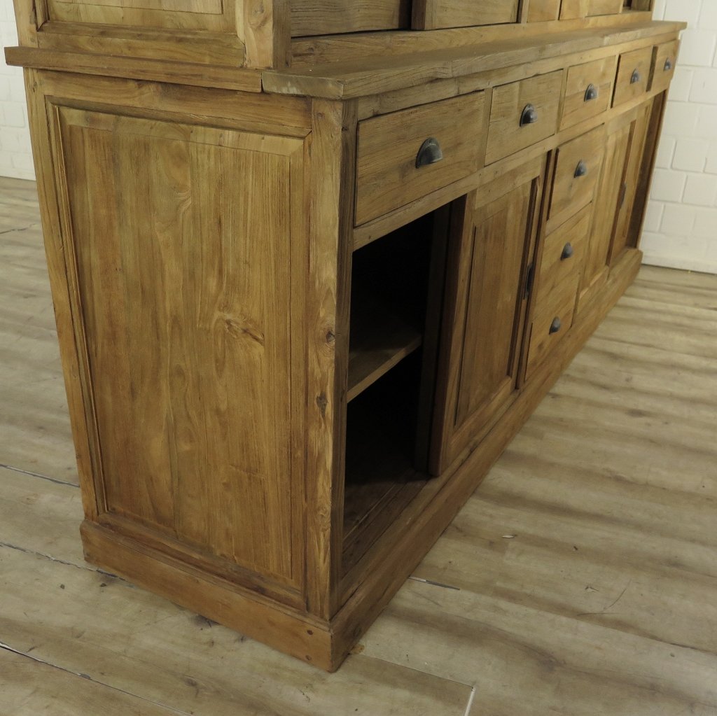 Vitrine Bücherschrank Teakholz 2,50 m