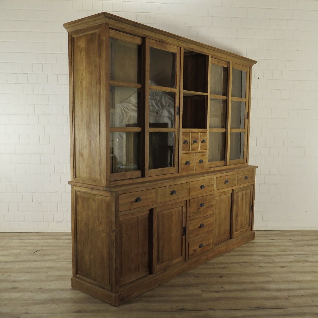 Vitrine Bücherschrank Teakholz 2,50 m