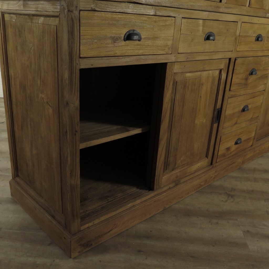 Vitrine Bücherschrank Teakholz 2,50 m