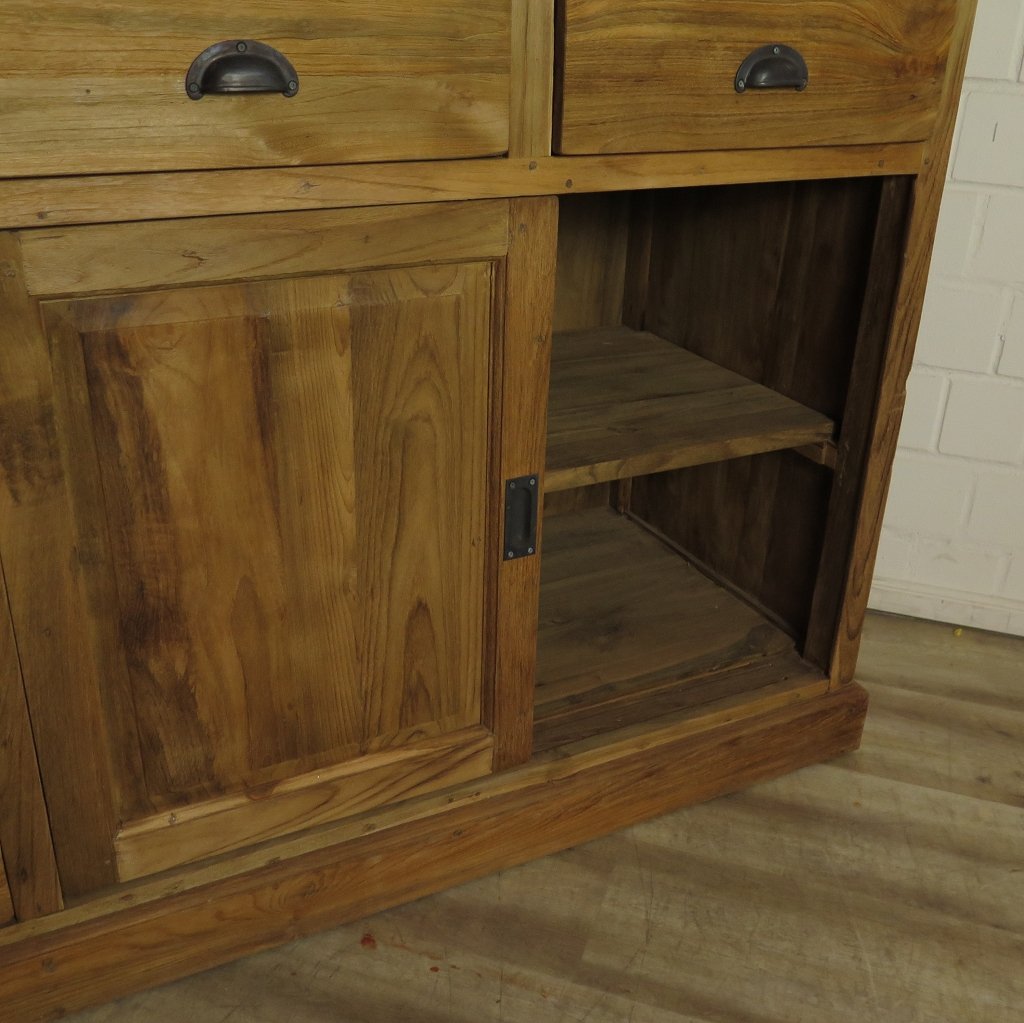 Vitrine Bücherschrank Teakholz 2,50 m