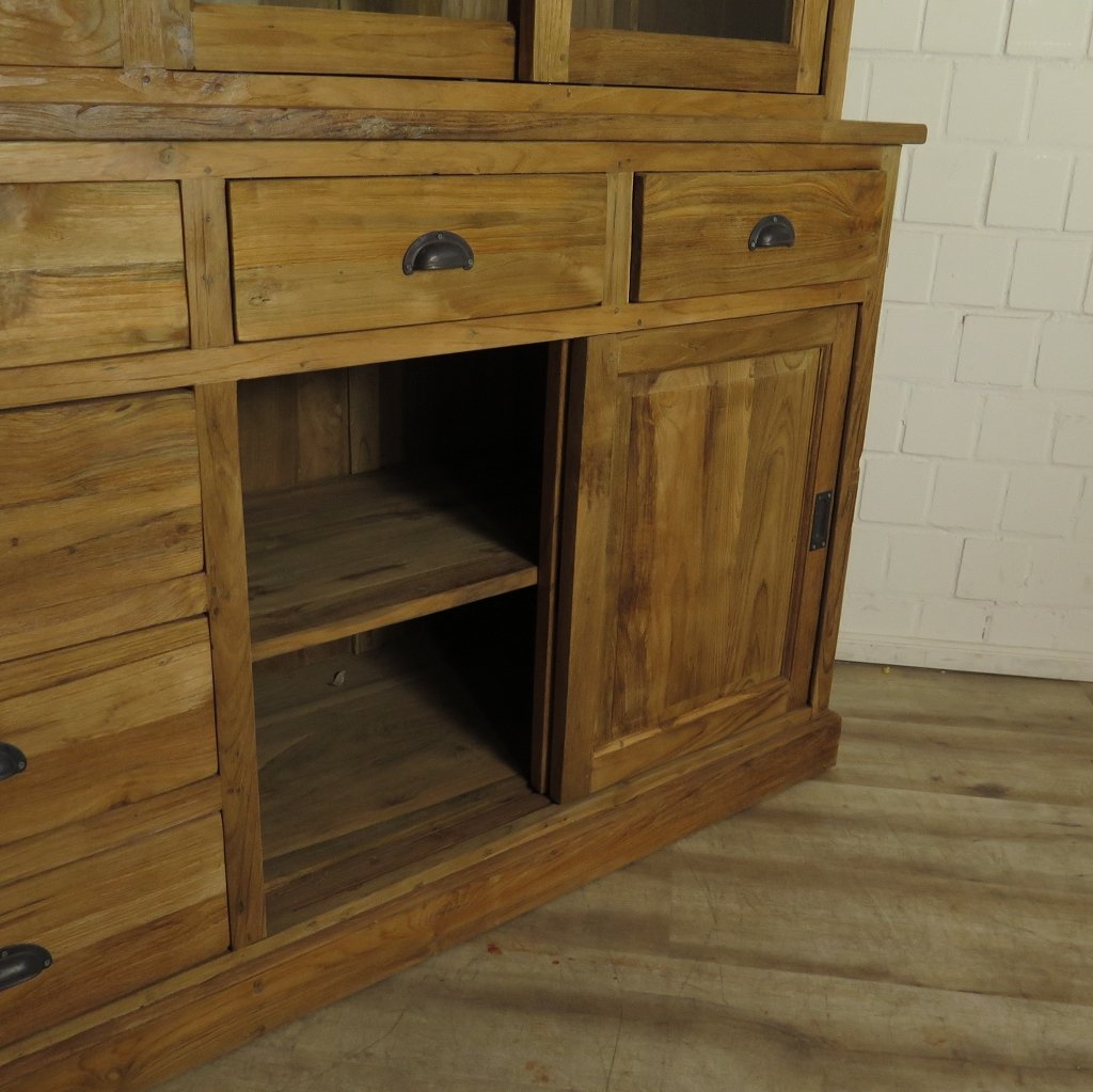 Vitrine Bücherschrank Teakholz 2,50 m