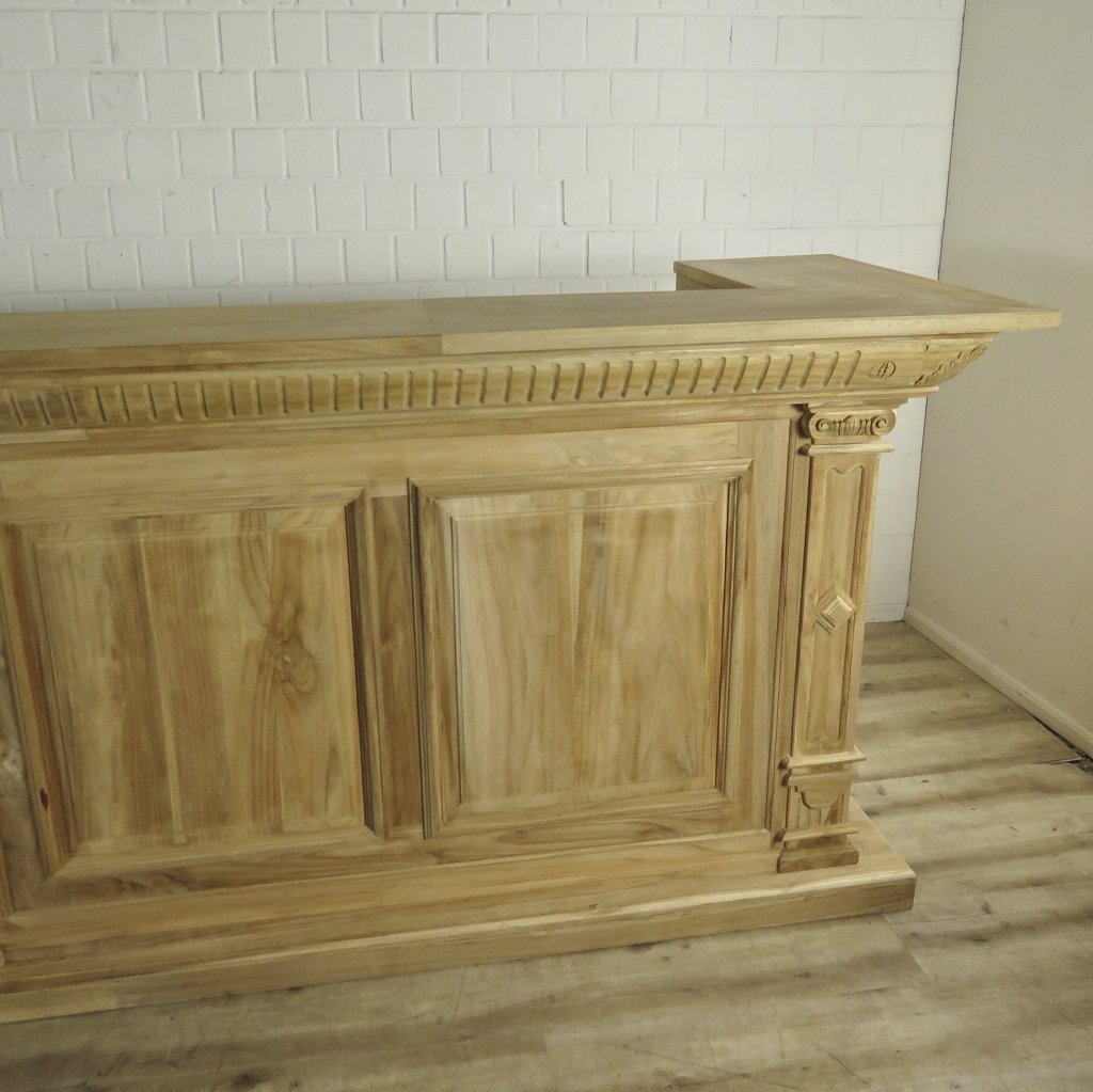 Theke Tresen Regal Bella Teakholz 3,60 m