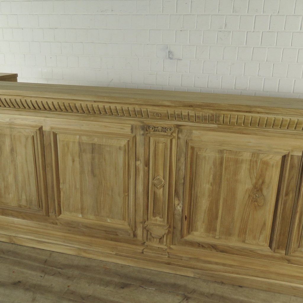 Theke Tresen Regal Bella Teakholz 3,60 m