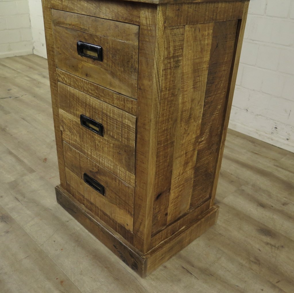 Hochschrank Vitrine Mangoholz 0,55 m