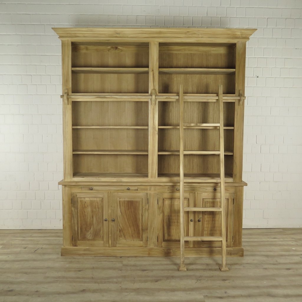 Bibliotheksschrank Schrank 2,10 m Teakholz