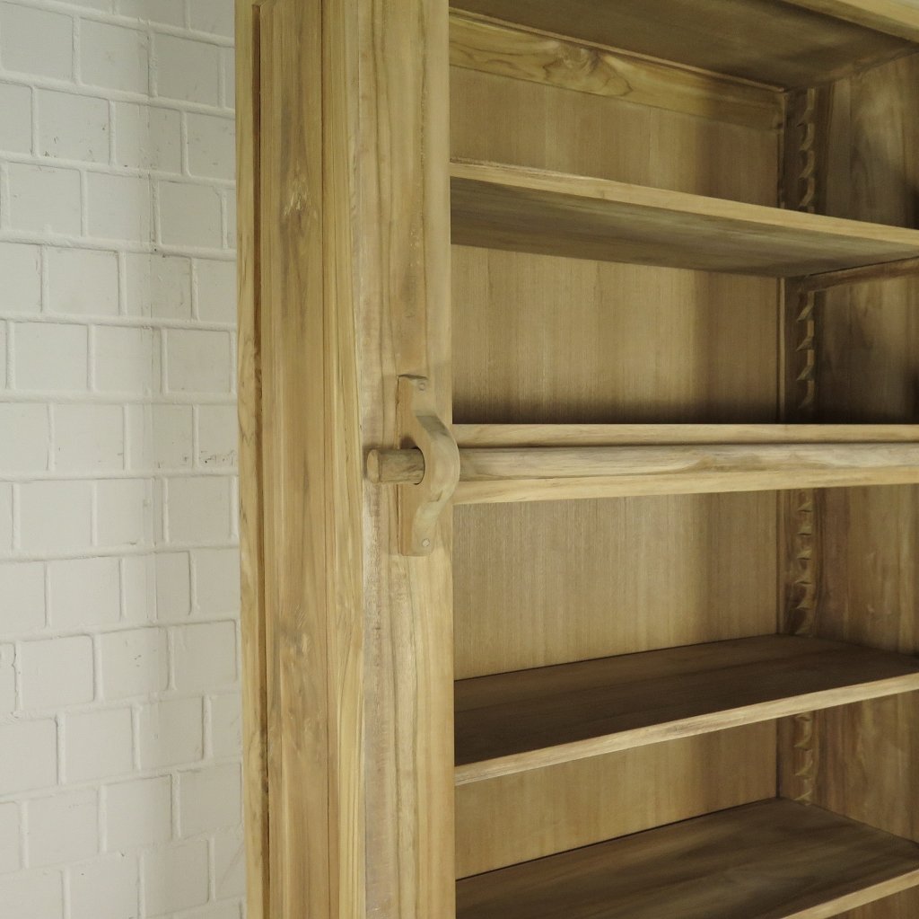 Bibliotheksschrank Schrank 2,10 m Teakholz