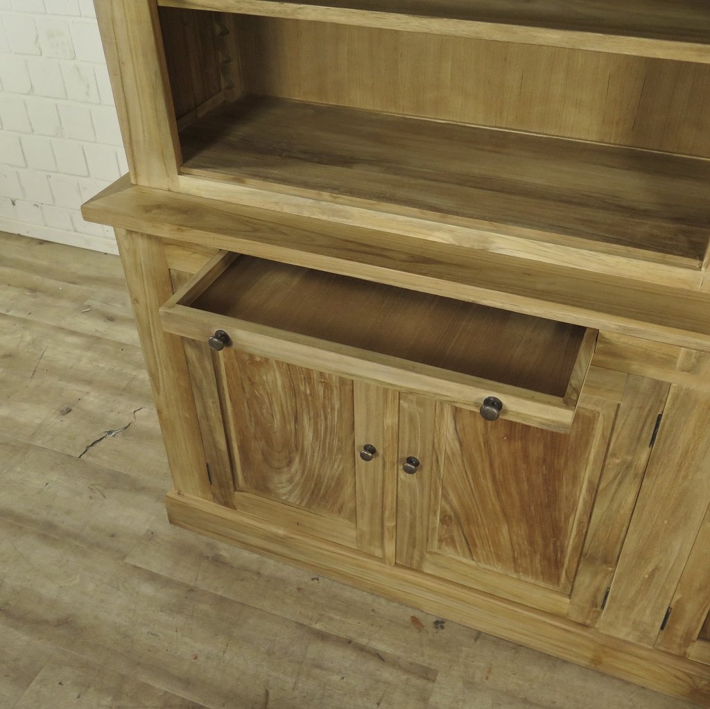 Bibliotheksschrank Schrank 2,10 m Teakholz