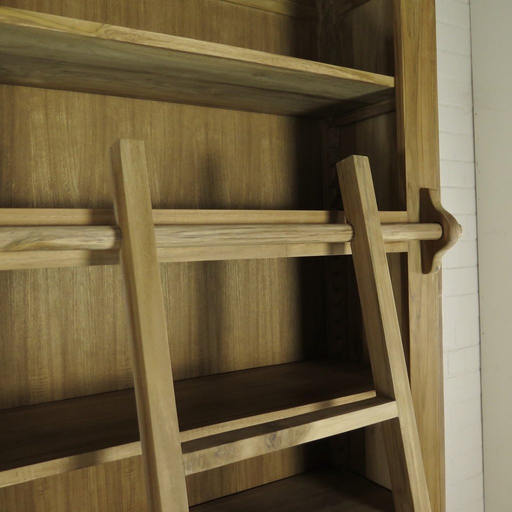 Bibliotheksschrank Schrank 2,10 m Teakholz