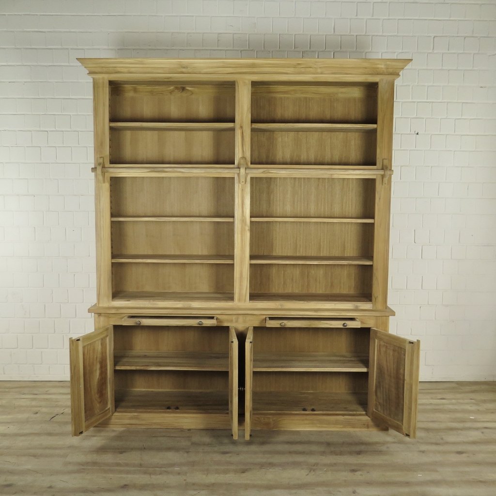 Bibliotheksschrank Schrank 2,10 m Teakholz