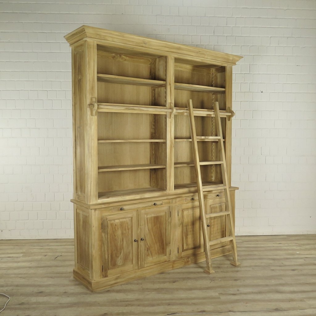 Bibliotheksschrank Schrank 2,10 m Teakholz 