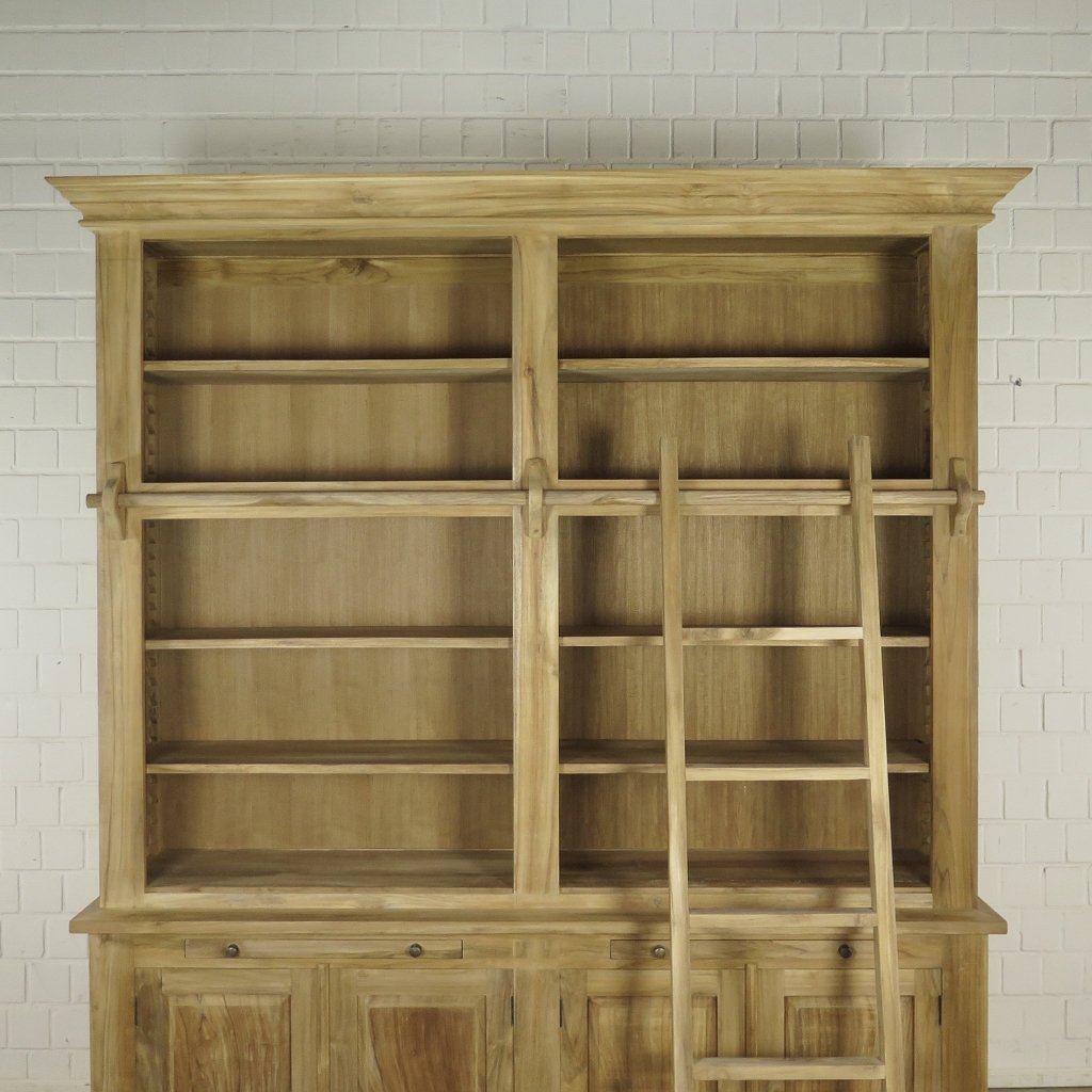 Bibliotheksschrank Schrank 2,10 m Teakholz