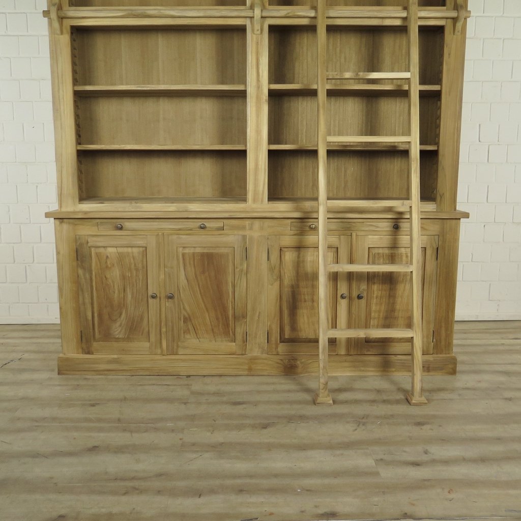 Bibliotheksschrank Schrank 2,10 m Teakholz