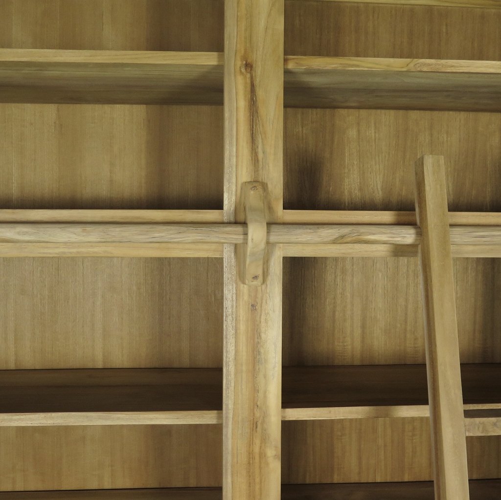 Bibliotheksschrank Schrank 2,10 m Teakholz