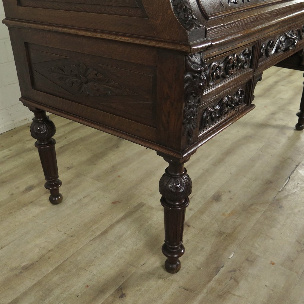 Schreibtisch mit Aufsatz Gründerzeit 1880 Eiche