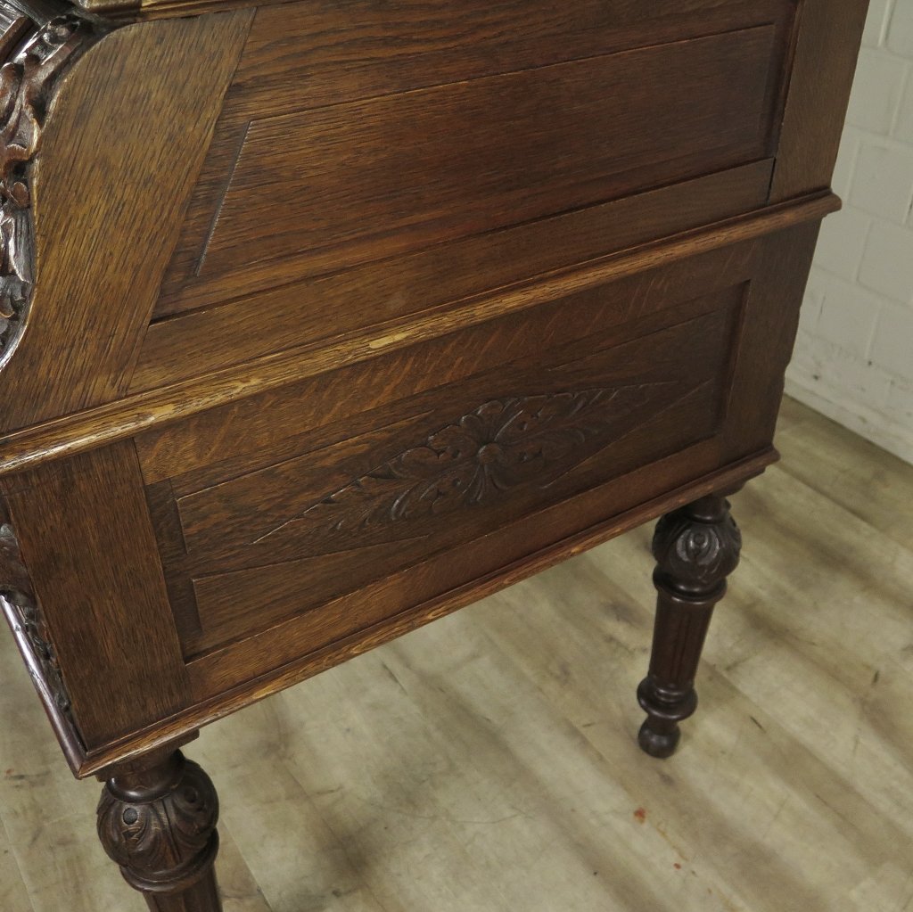 Schreibtisch mit Aufsatz Gründerzeit 1880 Eiche
