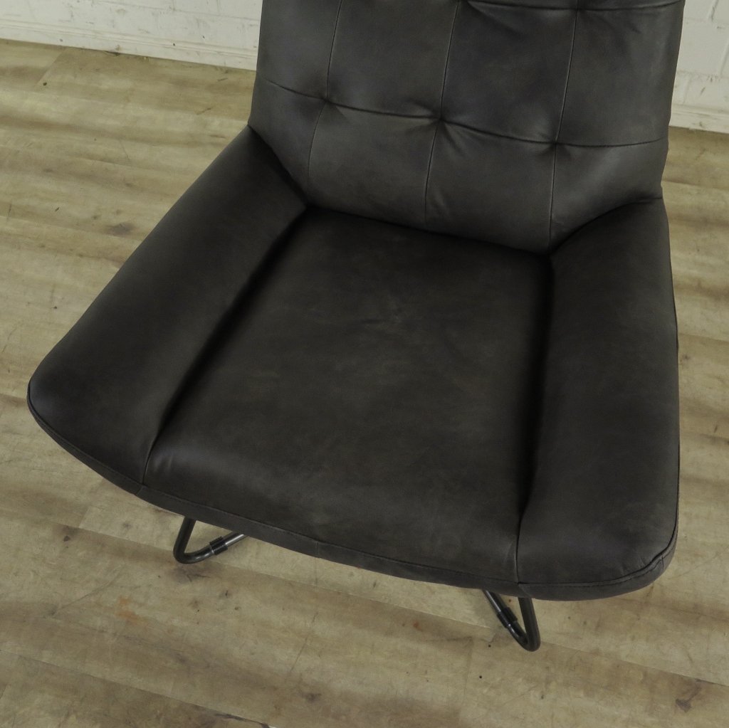 Sessel Leder Anthrazit 0,76 m