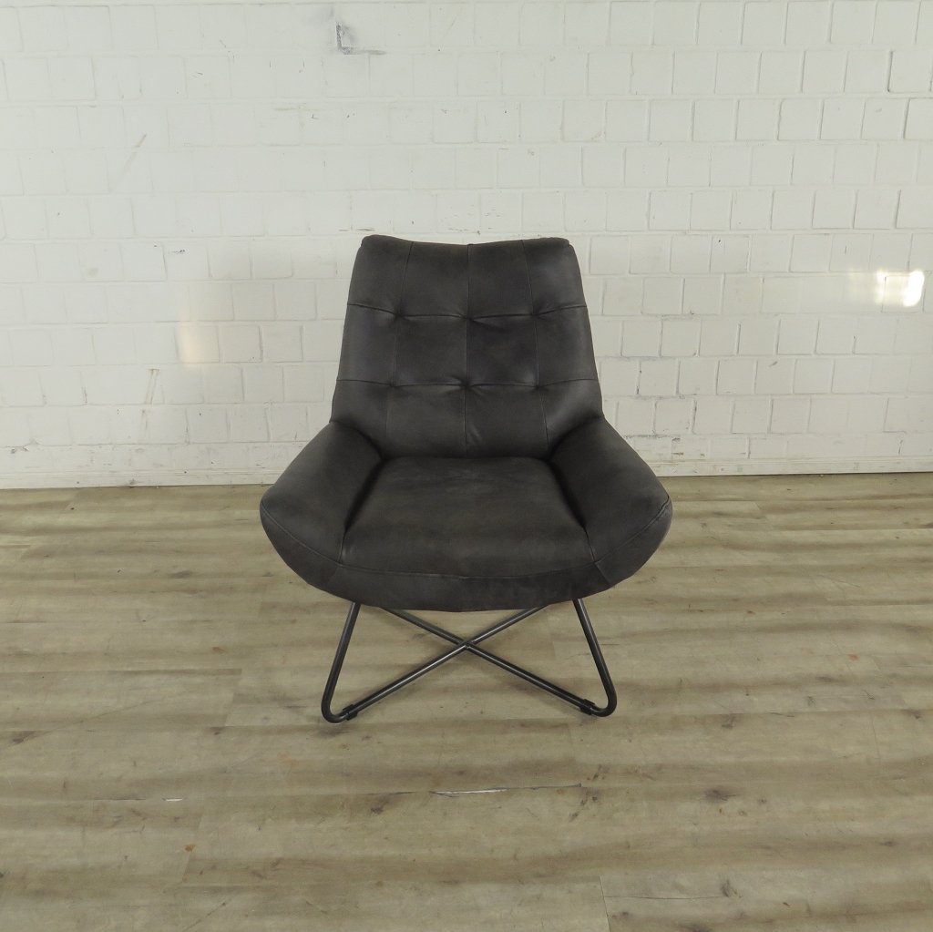 Sessel Leder Anthrazit 0,76 m