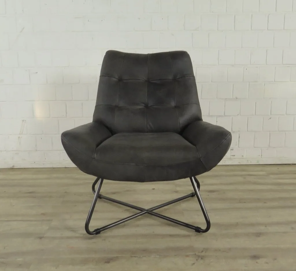 Sessel Leder Anthrazit 0,76 m