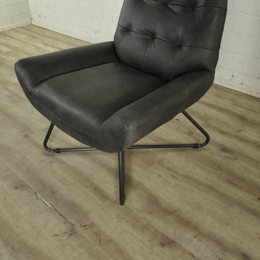 Sessel Leder Anthrazit 0,76 m