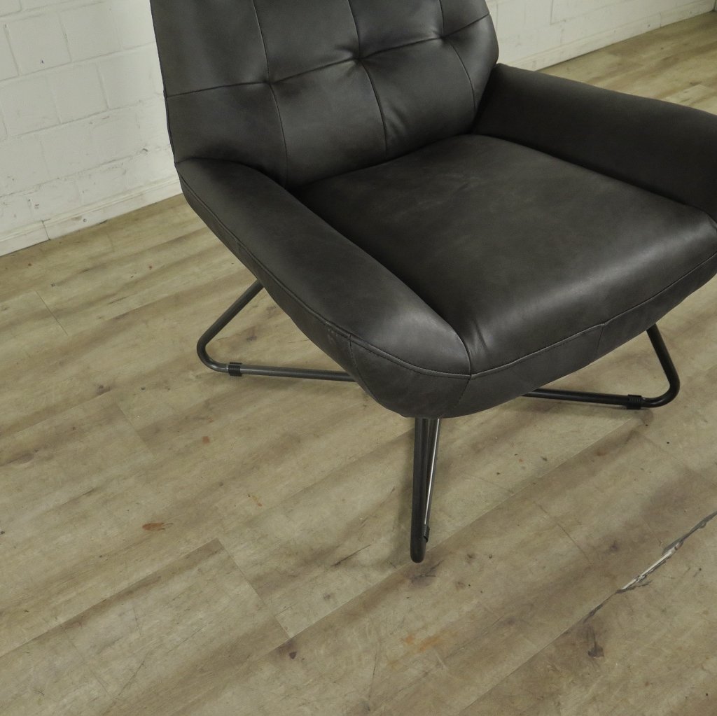 Sessel Leder Anthrazit 0,76 m