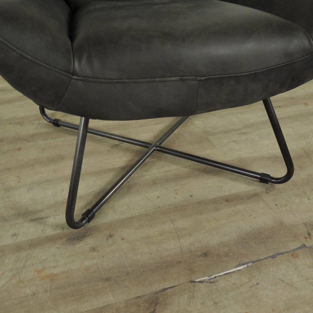 Sessel Leder Anthrazit 0,76 m